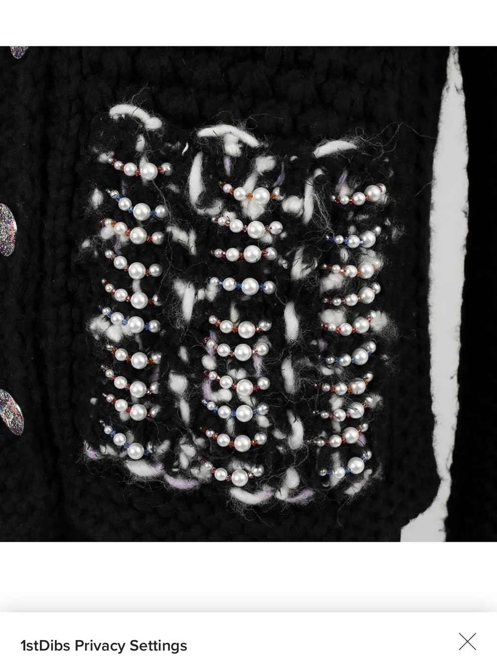 CHANEL black wool 2022 22A FLORENCE PEARL KNIT Jacket black&multicolor sz 36 NWT - Picture 6 of 16